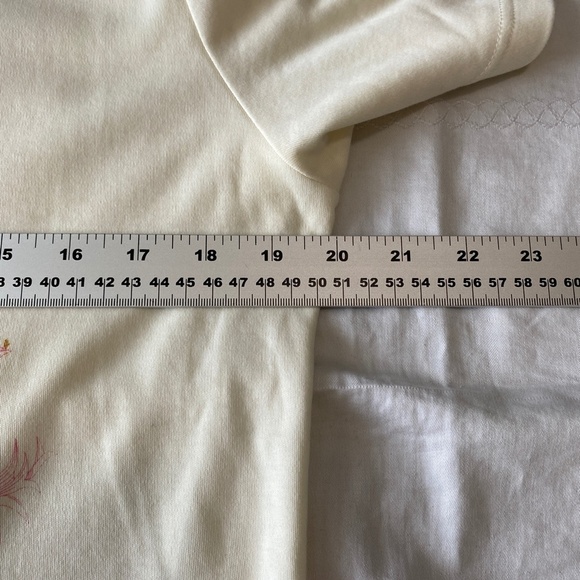 Setterlaine Women's Cream Short Sleeve Bejewelled Accent Floral Print Shirt 10 - Picture 7 of 10